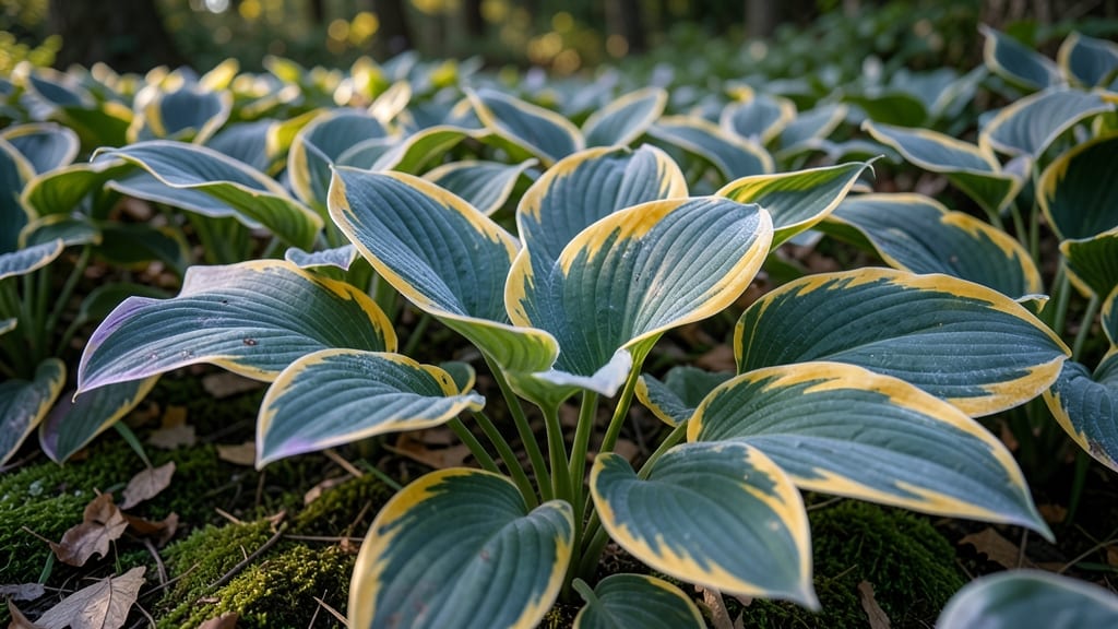 Hosta Blue Angel with Golden Fall Hues