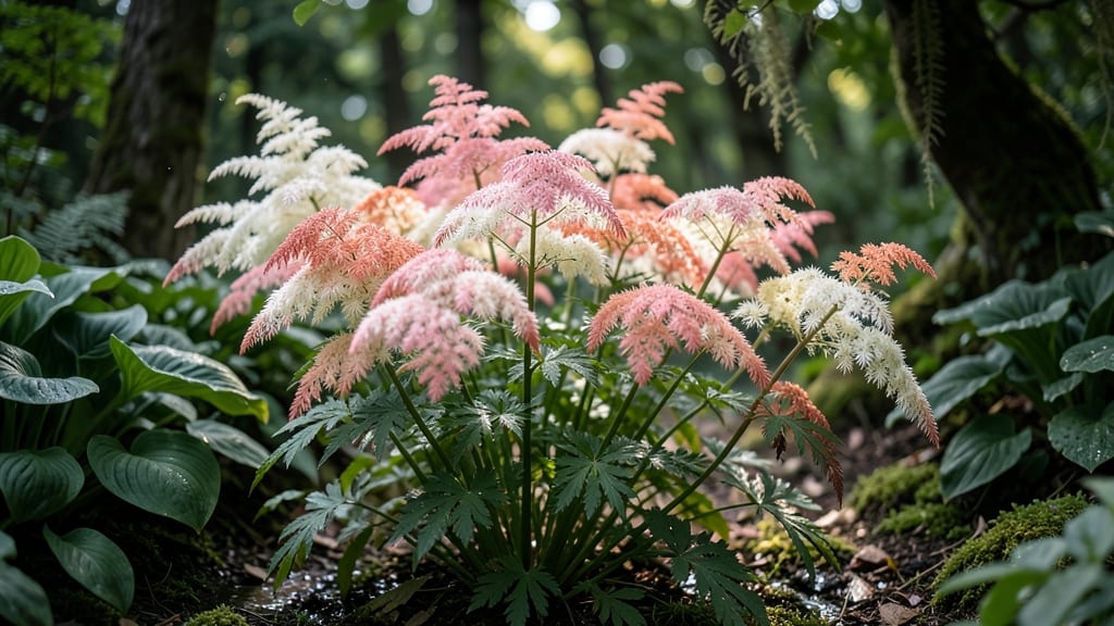 Astilbe with Feathered Plumes