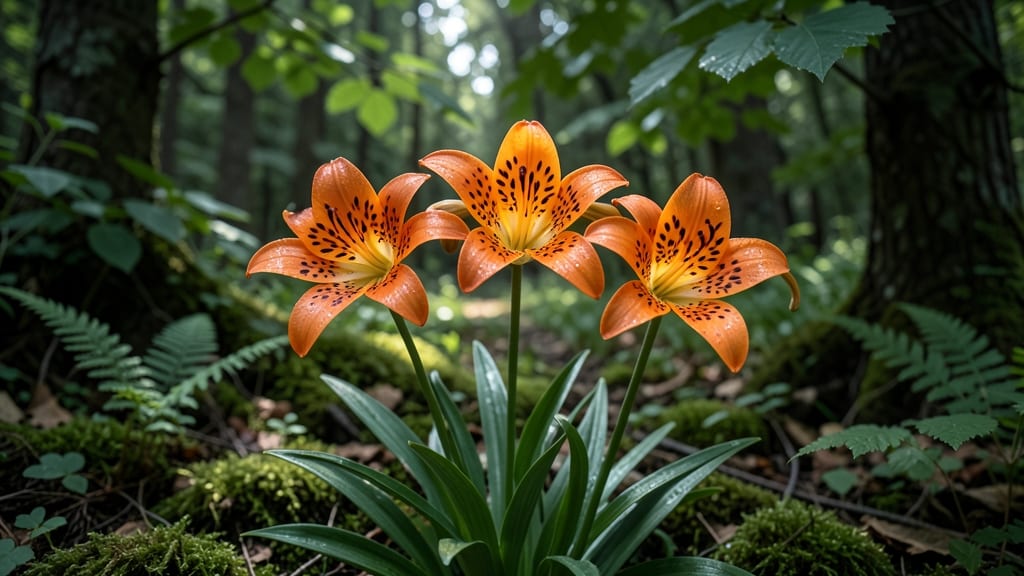 Tiger Lilies in Filtered Light