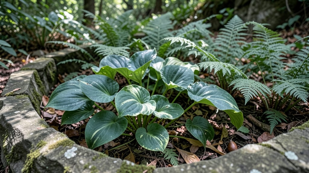 Hostas Pairing with Ferns
