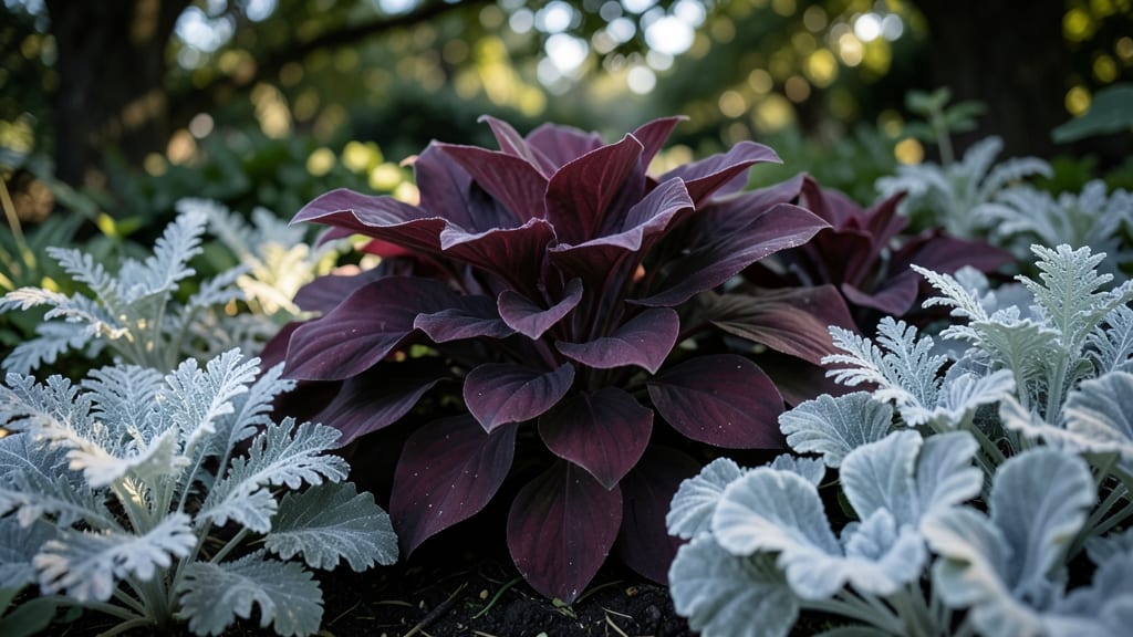 Coral Bells with Lavender Flowers