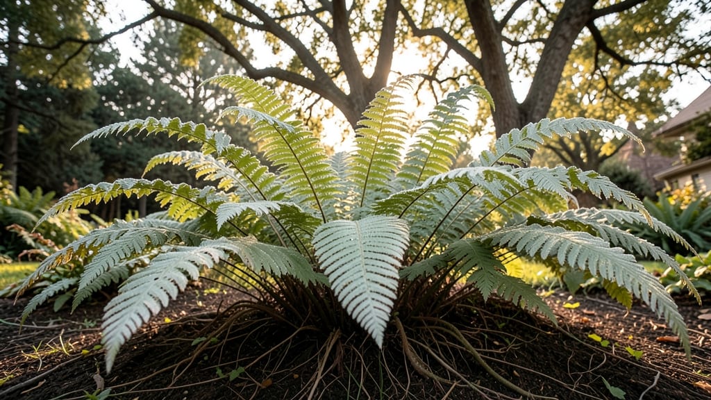 Japanese Painted Fern Thrives in Moist Shade