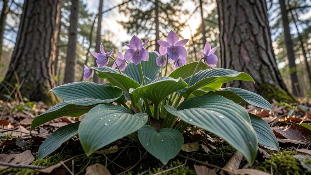 Hostas with Purple Flowers for Year-Round Interest