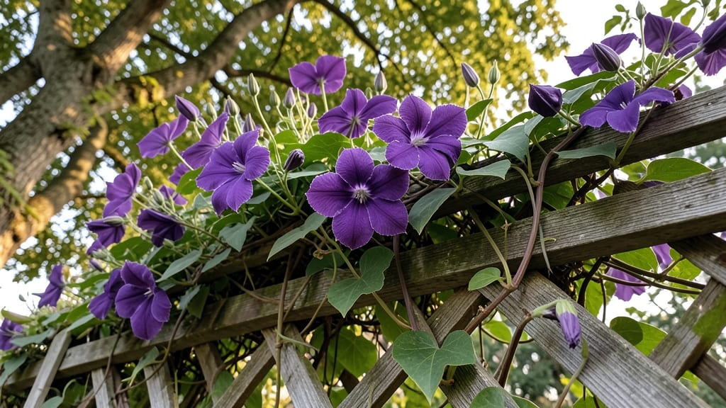 Clematis Jackmanii for Long-Blooming Purple Flowers