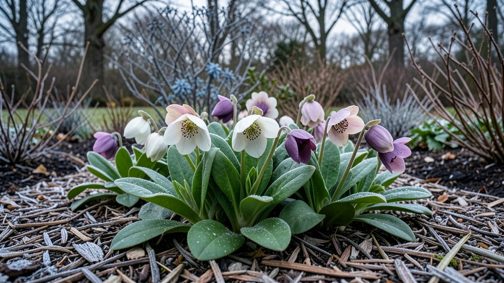 Hellebores with Winter Blooms