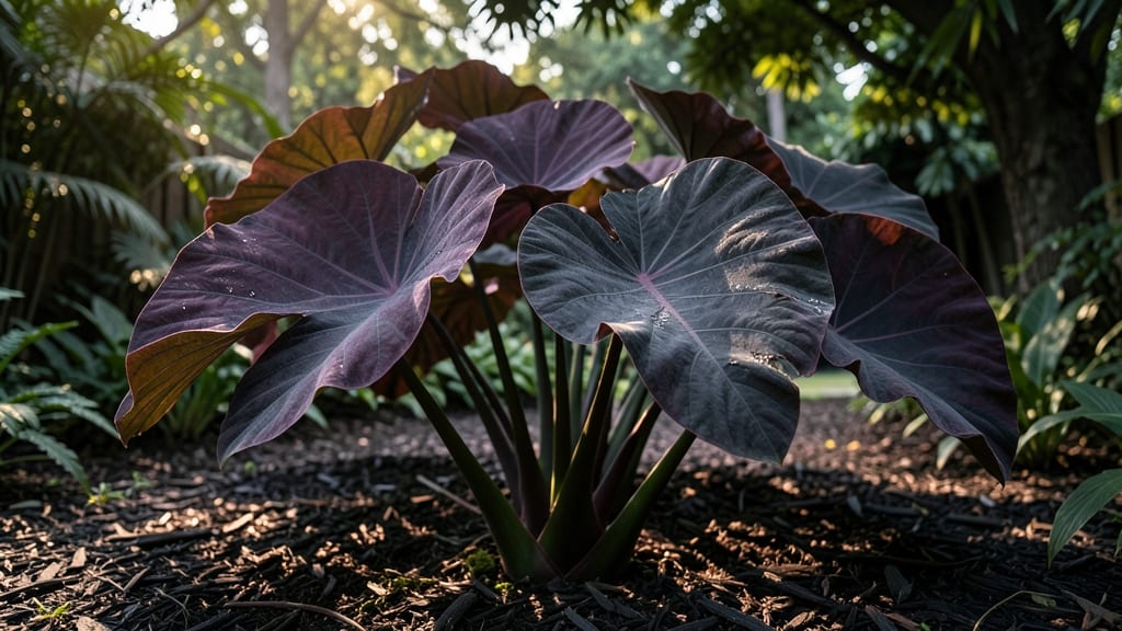 Elephant Ears with Deep Purple Foliage