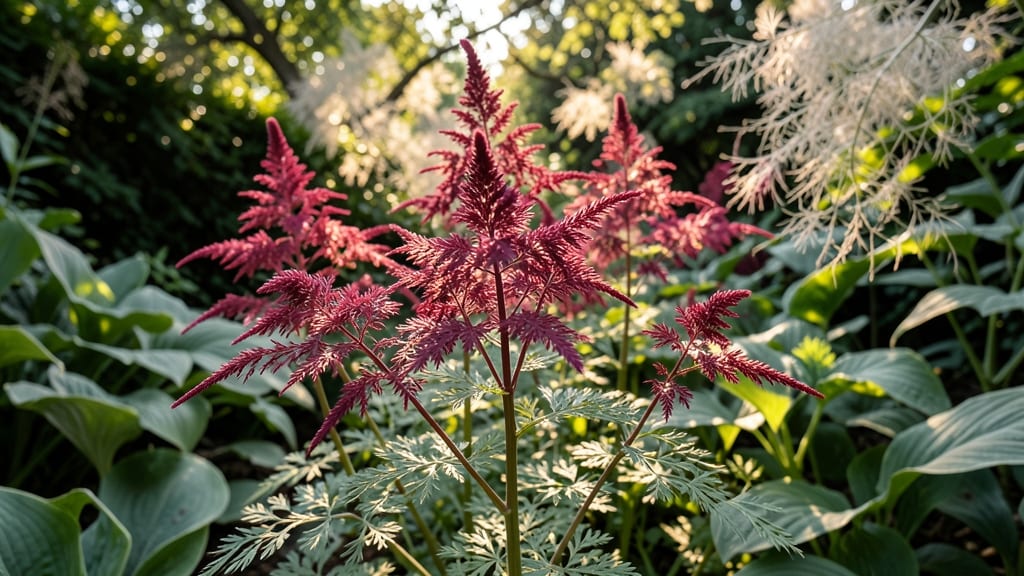Astilbe with Feathery Red Plumes