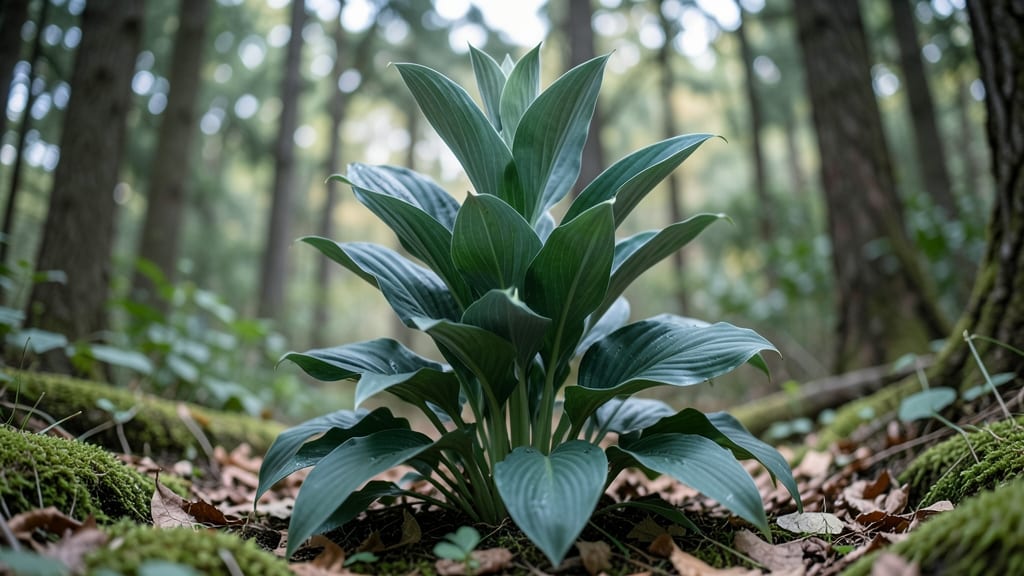 Hosta 'Blue Angel' with Vertical Growth
