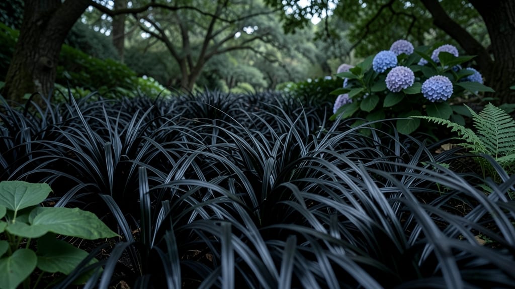 Black Mondo Grass for Dramatic Ground Cover
