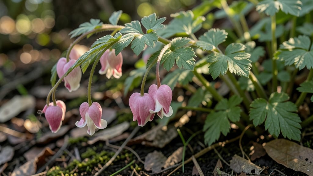 Bleeding Heart Flowers in Pink and White