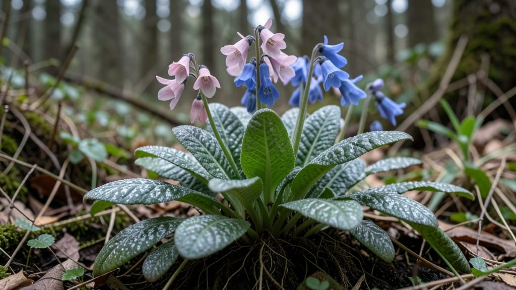 Lungwort Healing Herb with Blue Flowers