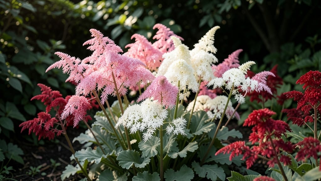 Astilbe With Feathered Flower Plumes