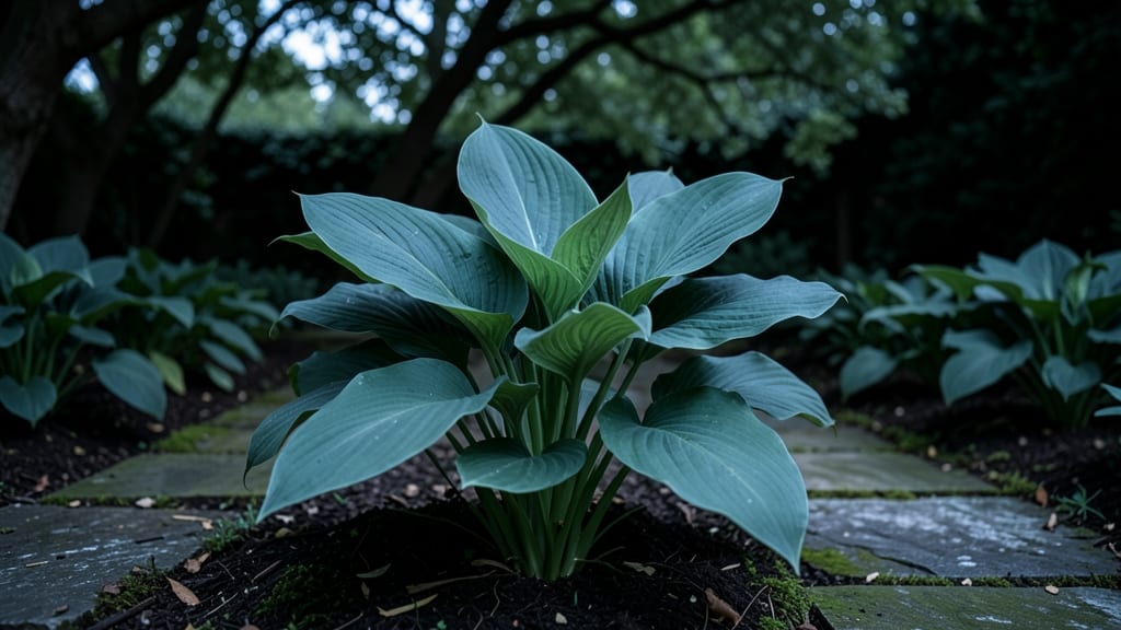Hosta 'Blue Mouse Ears' (Hosta sieboldiana)