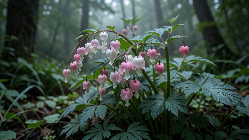 Bleeding Heart Flowers With Heart-Shaped Pink Blooms
