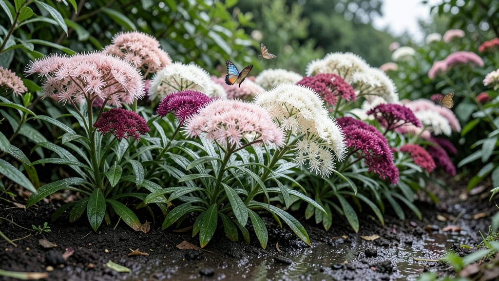 Astilbe Feathered Blooms in Moist Soil