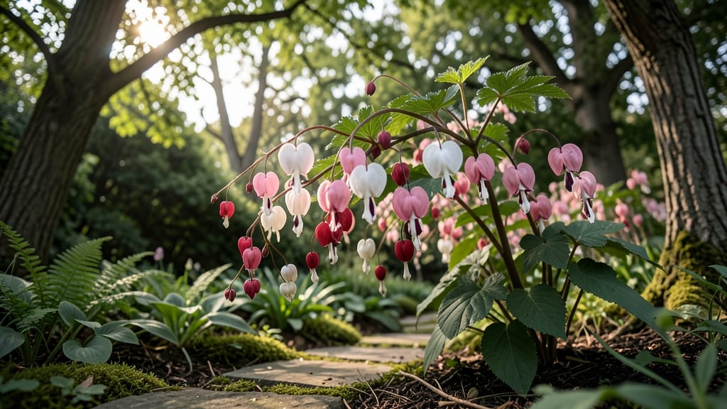 Bleeding Heart with Fern-Like Leaves