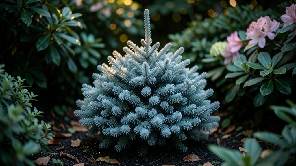 Dwarf Blue Star Juniper for Color Contrast