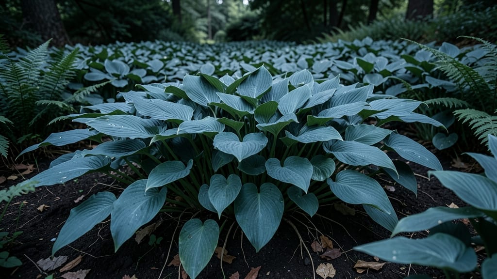 June Hosta with Blue-Green Leaves